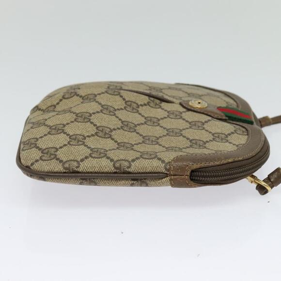 GUCCI GG Supreme Web Sherry Line Bag Pvc Beige Gold 904 02 047 - Picture 5 of 16